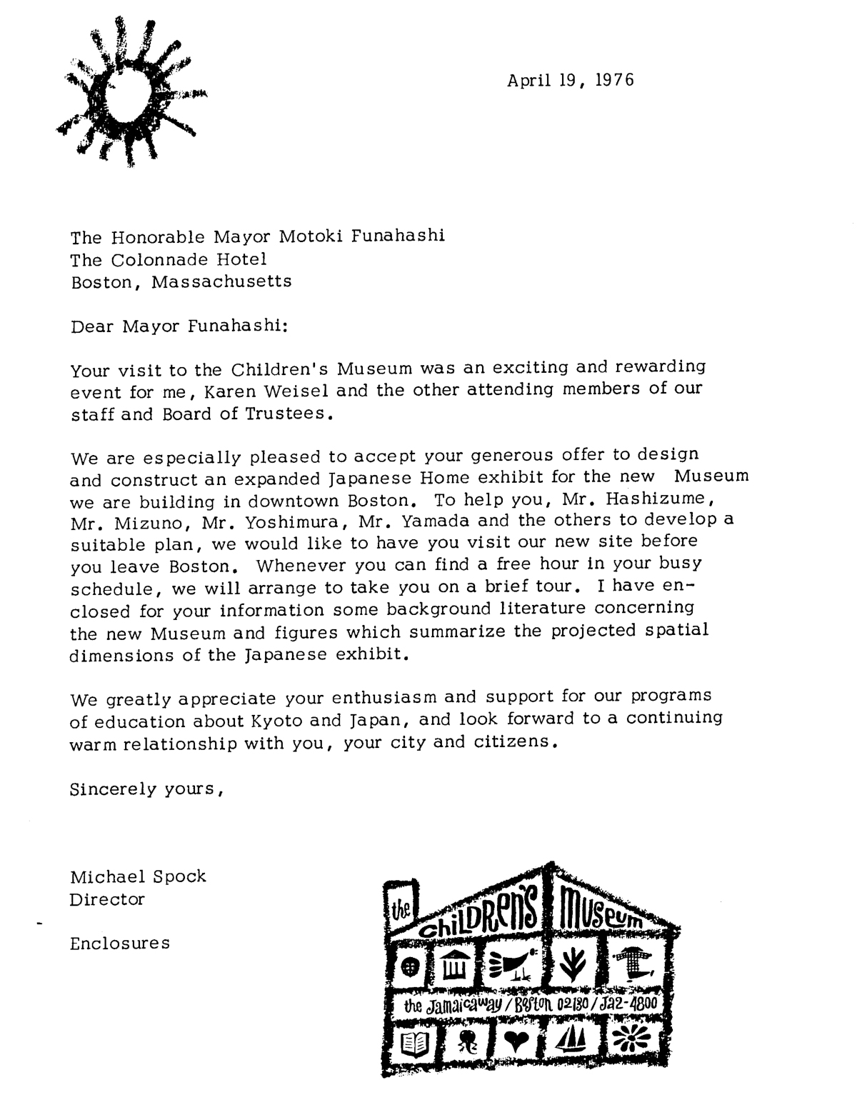 1976 Spock letter accepting house